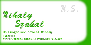 mihaly szakal business card