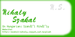 mihaly szakal business card